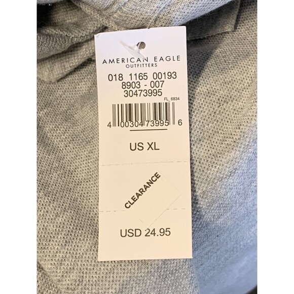 American Eagle Outfitters Mens Grey Polo Shirt XL Extra Large Short Sleeve New - Picture 8 of 10